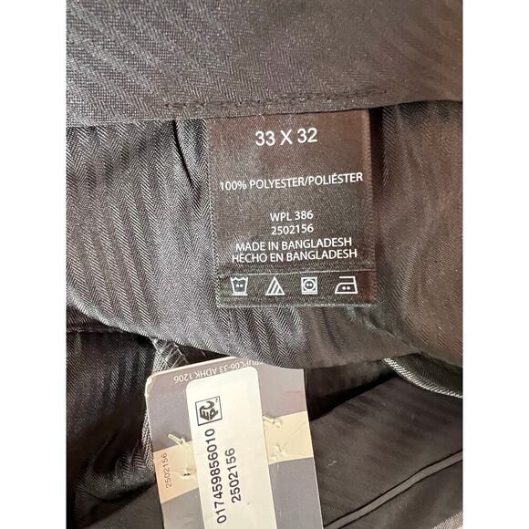 KENNETH COLE Reaction Plain Front Pants in Dark Gray Men's Size 33 W x 32 L - Picture 12 of 13